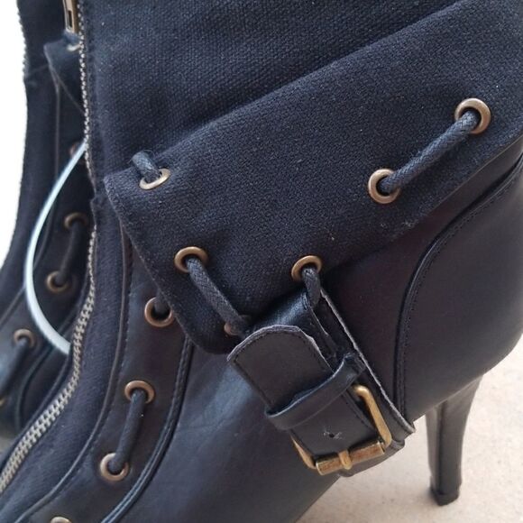 NWOB Glamorous Peep Toe Boots - Picture 3 of 8